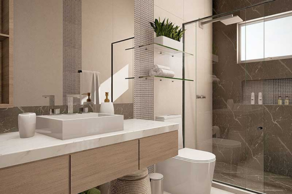 Custom Cabinets with Built-In Niches: Maximising Bathroom Space